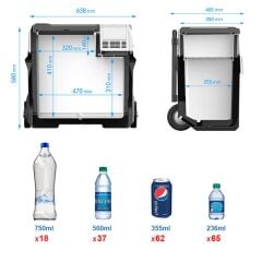 Acopower PX50 12/24/220Volt 50Litre Kompresörlü Tekerlekli Outdoor Oto Buzdolabı (Akü Dahil Değildir)