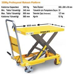 Stanley X300 300Kg Profesyonel Makaslı Platform