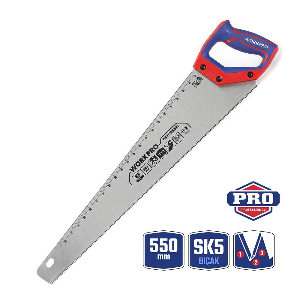 WORKPRO WP215012 550mm SK5 11 TPI Ağır Hizmet Tipi El Testeresi