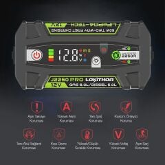 Lokithor J2250PRO 12V 2250Amp LiFePO4 Akıllı Akü Takviye + Powerbank + Led Lamba