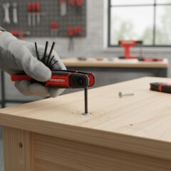 WORKPRO WP222029 9 Parça CR-V İnç Çakı Tipi Profesyonel Allen Anahtar Takımı