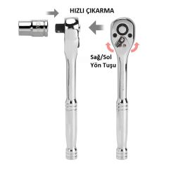 WORKPRO WP202536 39 Parça 3/8’’ 1/4’’ CR-V Metrik/İnç Profesyonel Lokma Takımı