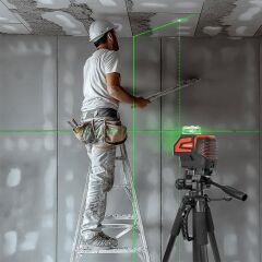 KOBB KBL32G Profesyonel Li-ion Yatay 360° ve Dikey Otomatik Hizalamalı Yeşil Nokta Şakül ve Yeşil Çapraz Çizgi Lazer