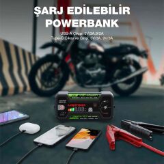 Lokithor J1350PRO 12V 1350Amp LiFePO4 Akıllı Akü Takviye + Powerbank + Led Lamba