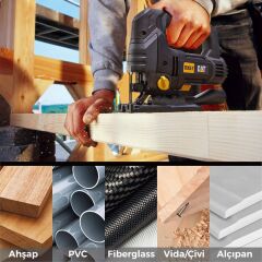 CAT DA06004 5 Parça Profesyonel Ahşap Ters Çapaksız Temiz Kesim Dekupaj Testere Bıçağı, Ucu