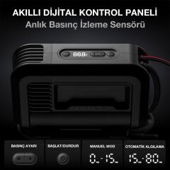 NOCO AIR15 12Volt 80 PSI Ayarlanabilir Dijital Basınç Göstergeli Profesyonel Lastik Şişirme Pompası