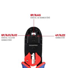 WORKPRO WP292001 RJ45/RJ11/RJ12/RJ22 Profesyonel Konnektör Sıkma Pensesi
