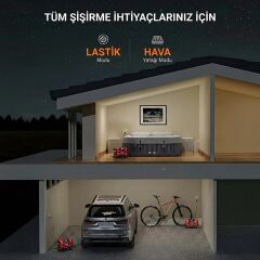 KOBB KB301 12Volt 220Volt 150 PSI Ayarlanabilir Dijital Basınç Göstergeli Lastik ve Yatak Şişirme Pompası