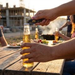 CAT DA980267 Kemer Askı Kancalı Şişe Açacaklı Katlanabilir 16CM Paslanmaz Çelik Siyah Kamp Çakısı