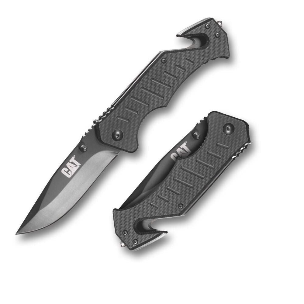 CAT DA980012 3 IN 1 Çok Fonksiyonlu Katlanabilir 20CM Paslanmaz Çelik Siyah Kamp Çakısı