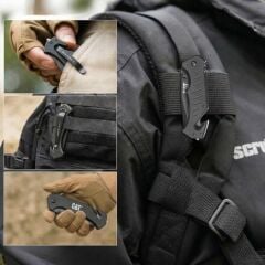 CAT DA980012 3 IN 1 Çok Fonksiyonlu Katlanabilir 20CM Paslanmaz Çelik Siyah Kamp Çakısı