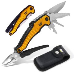 CAT DA980045 9 IN 1 Çok Fonksiyonlu Katlanabilir 27CM Paslanmaz Çelik Sarı Kamp Çakısı Bıçağı + Taşıma Kılıfı