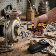 CAT DA980045 9 IN 1 Çok Fonksiyonlu Katlanabilir 27CM Paslanmaz Çelik Sarı Kamp Çakısı Bıçağı + Taşıma Kılıfı