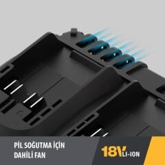 CAT DXC152 18Volt Li-ion ONE FOR ALL Profesyonel İkili Hızlı Akü Şarj Cihazı