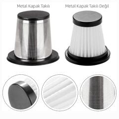 KOBB KBV20F 12V/Şarjlı Hibrit Araç Süpürgesi İçin Yedek HEPA+Çelik Filtre