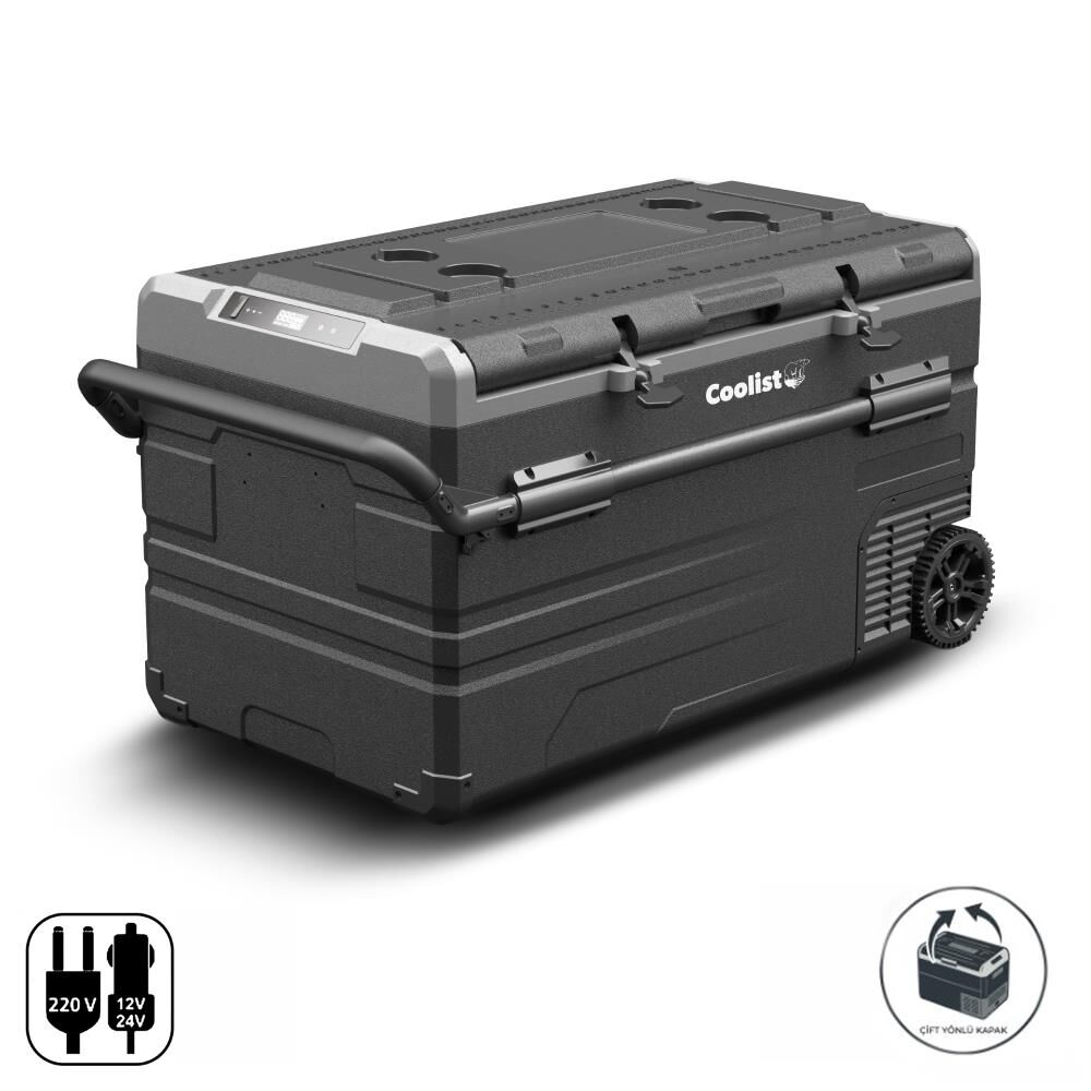 Coolist CLK120W 12/24V 220Volt 114 Litre Tek Bölmeli Tekerlekli Outdoor Kompresörlü Oto Buzdolabı/Dondurucu
