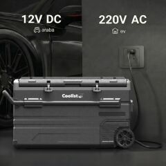 Coolist CLK120W 12/24V 220Volt 114 Litre Tek Bölmeli Tekerlekli Outdoor Kompresörlü Oto Buzdolabı/Dondurucu
