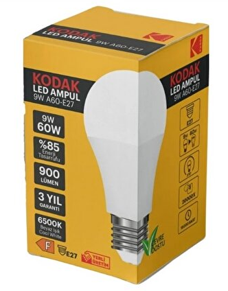K9W-E27CW KODAK 9W A60 E27 LED AMPUL - BEYAZ IŞIK