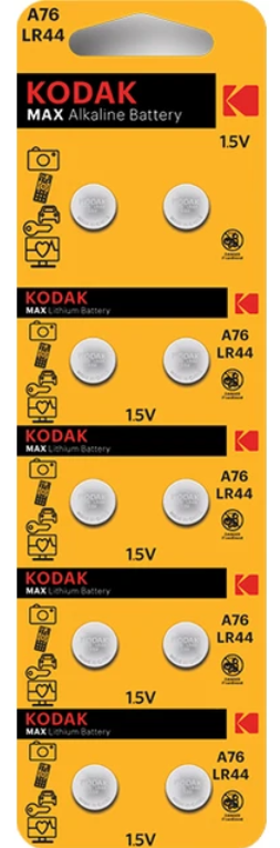 A76/LR44 KODAK 10 ADET ALKALİN DÜĞME PİL