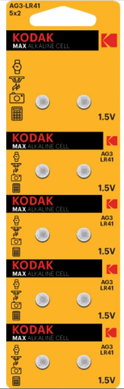 AG3/LR41 KODAK 10 ADET MAX ALKALİN DÜĞME PİL