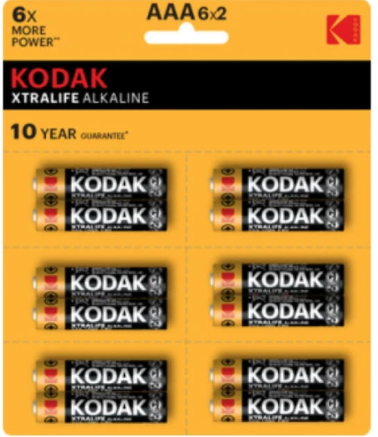 KAAA-12 KODAK XTRALİFE 12 ADET SHRİNK ALKALİN İNCE PİL