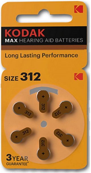 P312 KODAK 6 ADET P312 İŞİTME CİHAZI PİLİ