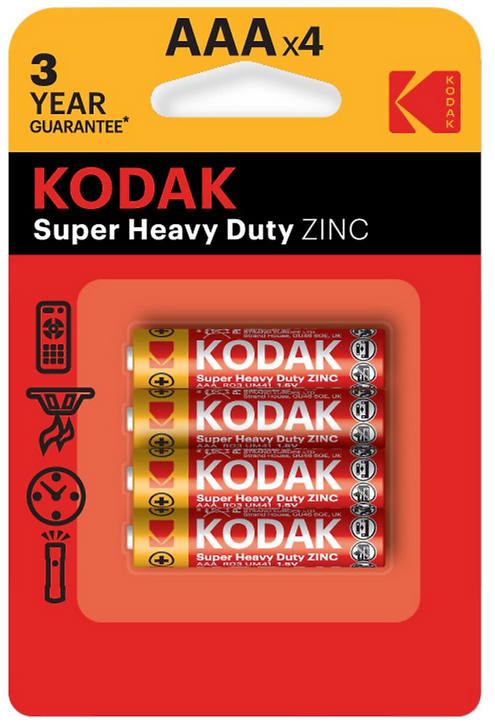 K3AHZ-4 KODAK 4 ADET ÇİNKO KARBON BLİSTER İNCE PİL