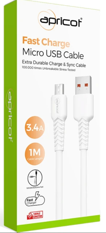 APC-A130M USB-MİKRO KABLO (1M 3.4A Ş+D KABLO)
