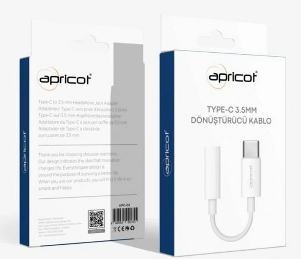 APC-02 BEYAZ TYPE-C M TO (3.5MM AUDİO F 20CM ÇEVİRİCİ)