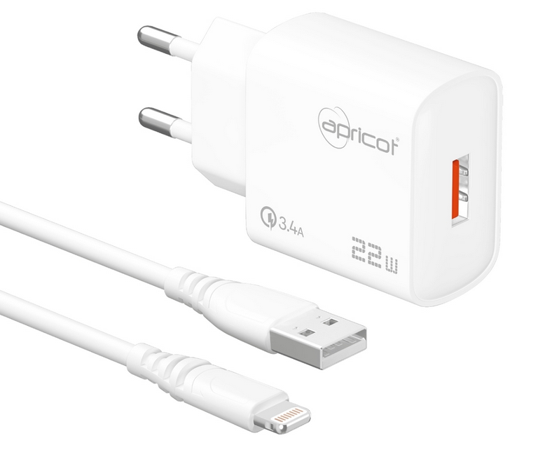 APC-U422L  22W LİGHTNİNG KABLOLU BEYAZ HIZLI EV ŞARJ ADAPTÖRÜ (SET)