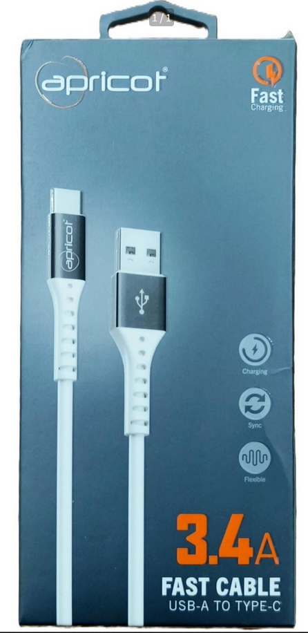 APC- S240L METAL QC USB LIGHTNING KABLO (3,4A 1M)